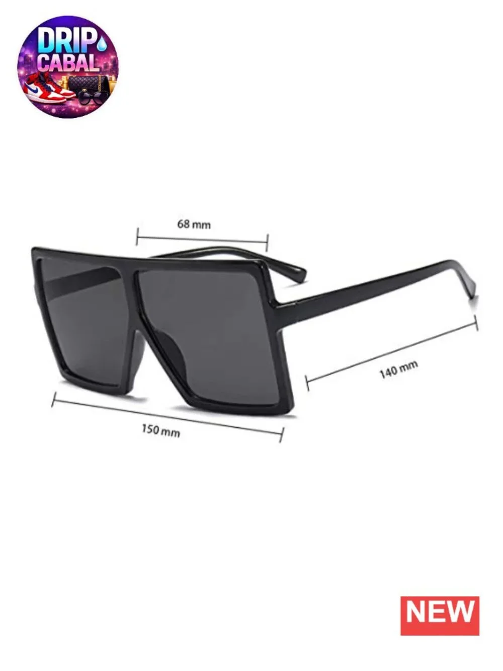 Oversized Square Sunglasses Flat Top Fashion Shades UV Protection